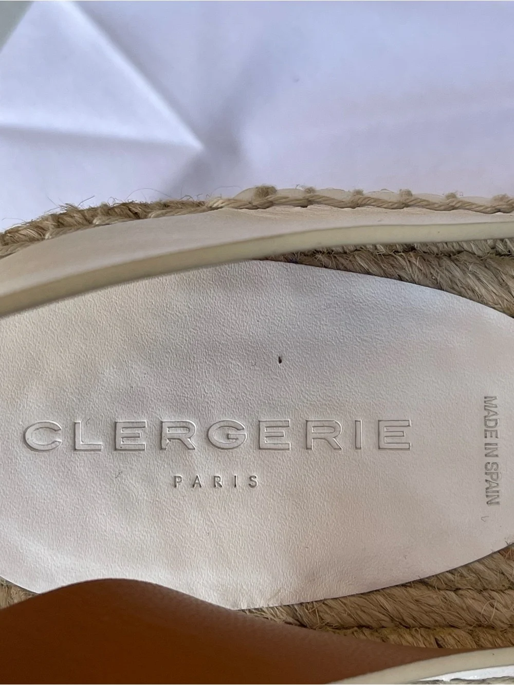 New Clergerie Elea Leather Espadrilles White Open Toe Sandals Sz. 42 US 11-11.5